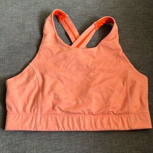 OUTDOOR VOICES orange high neck sports bra size small